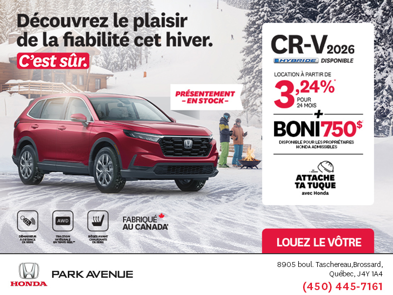 Obtenez le Honda CR-V 2026!