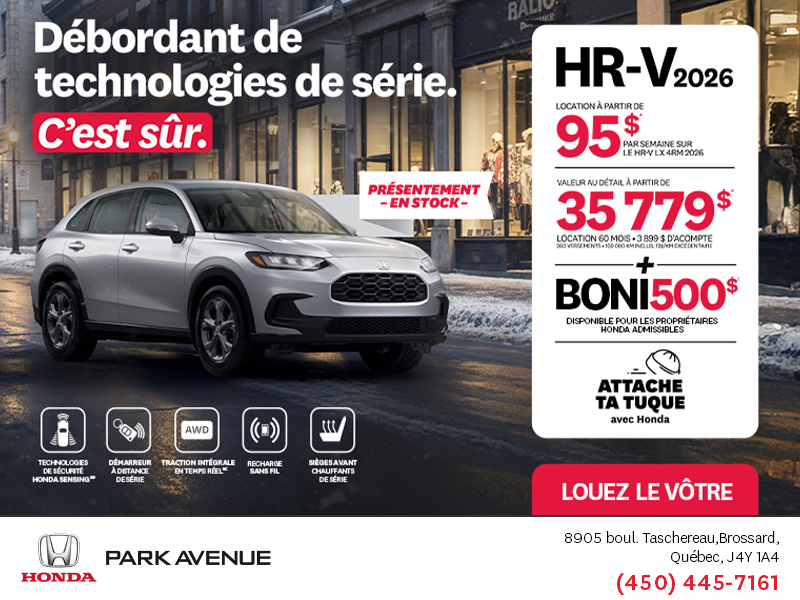 Obtenez le Honda HR-V 2026!
