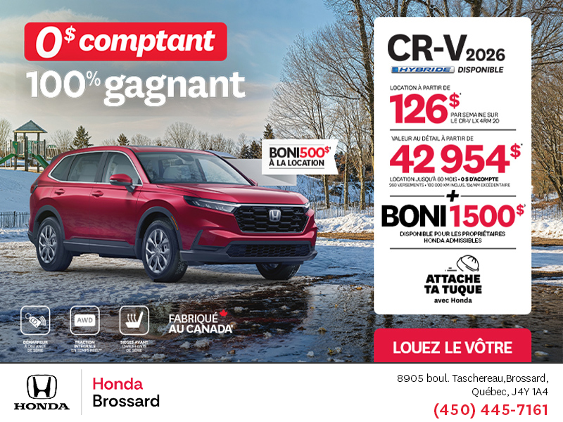 Obtenez le Honda CR-V 2026!