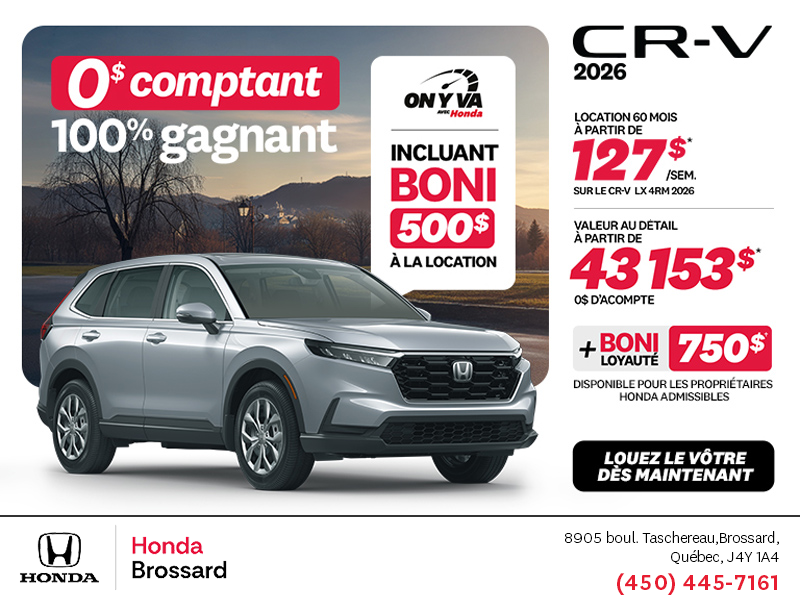 Obtenez le Honda CR-V 2026!