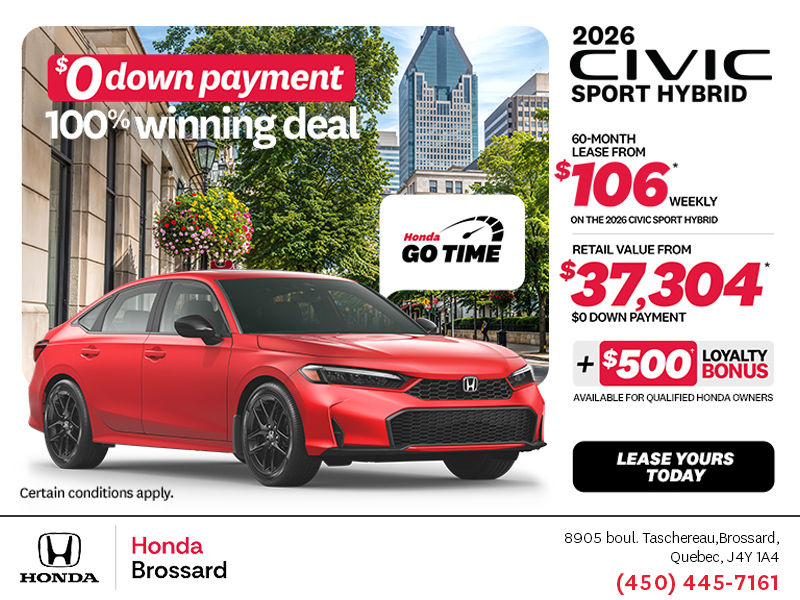 Get the 2026 Honda Civic Sedan Hybrid!