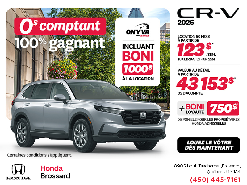 Obtenez le Honda CR-V 2026!