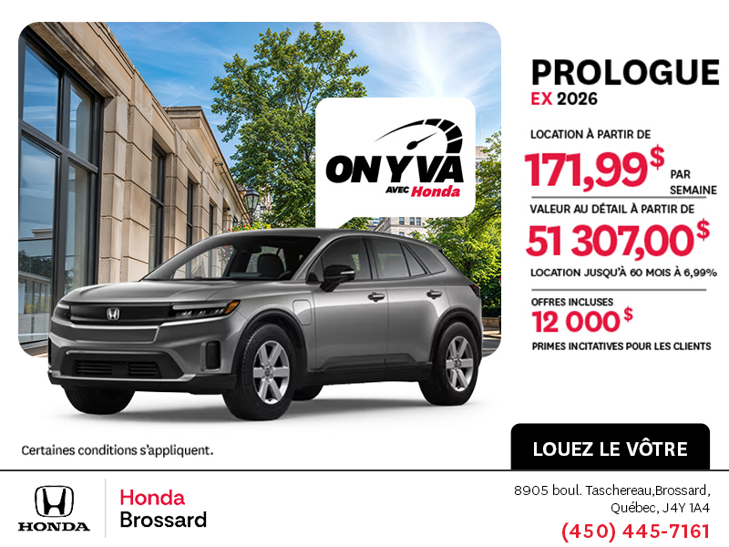 Obtenez la Honda Prologue 2026 !