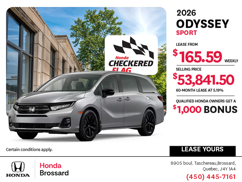 Get the 2026 Honda Odyssey!