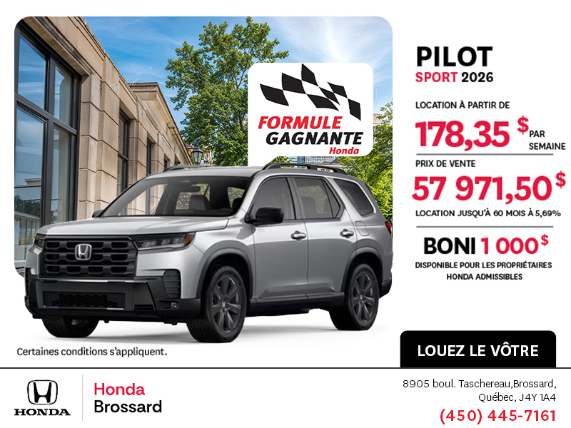 Obtenez la Honda Pilot 2026 !