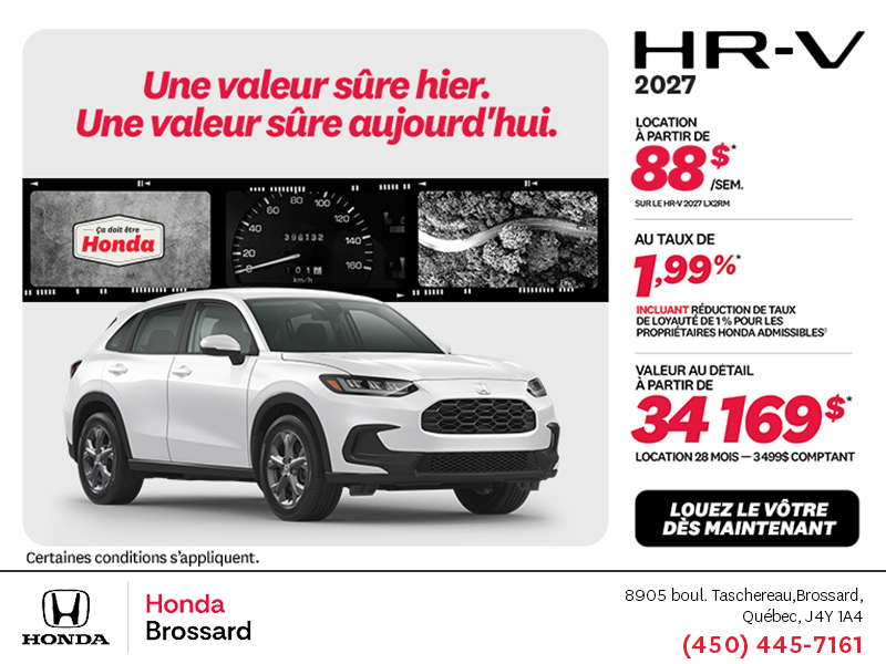 Obtenez la Honda HR-V 2027!