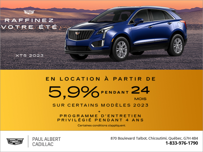 Paul Albert Cadillac à Chicoutimi Cadillac XT5 2023