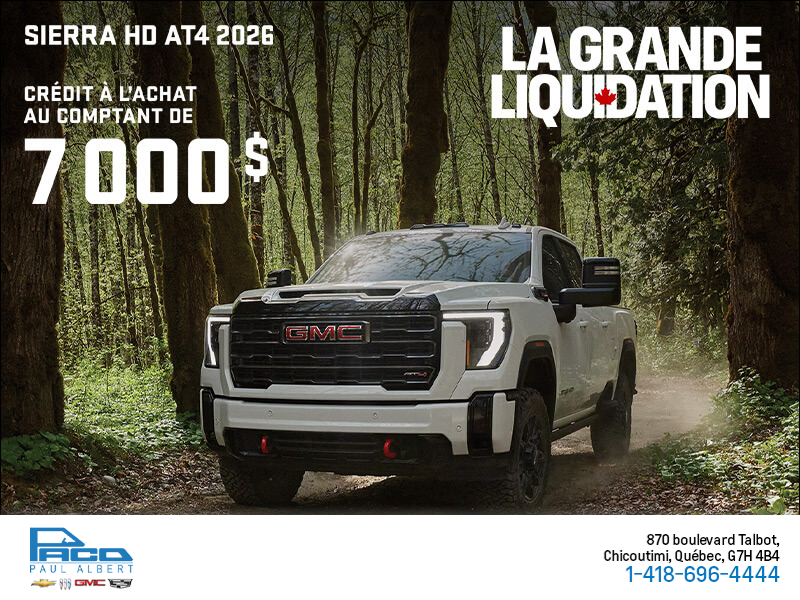 Le GMC Sierra HD AT4 2026
