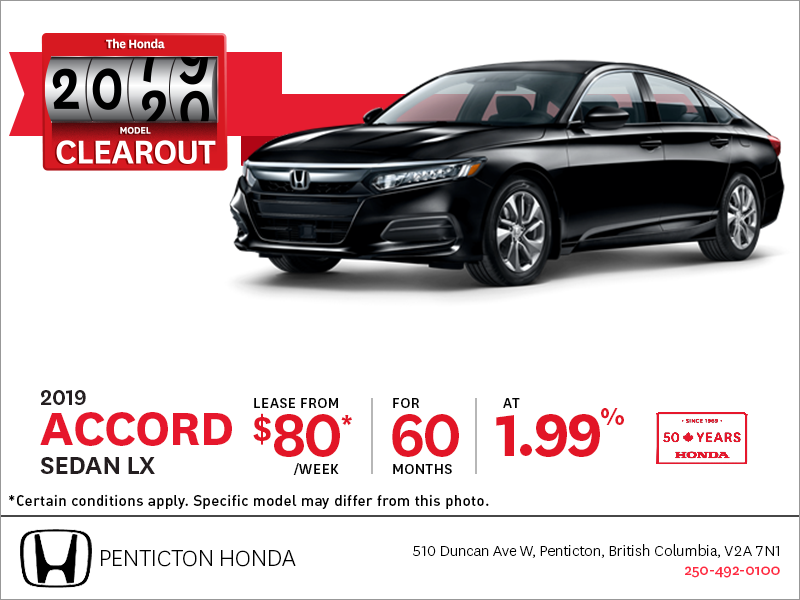 Lease the 2019 Honda Accord Sedan Today!