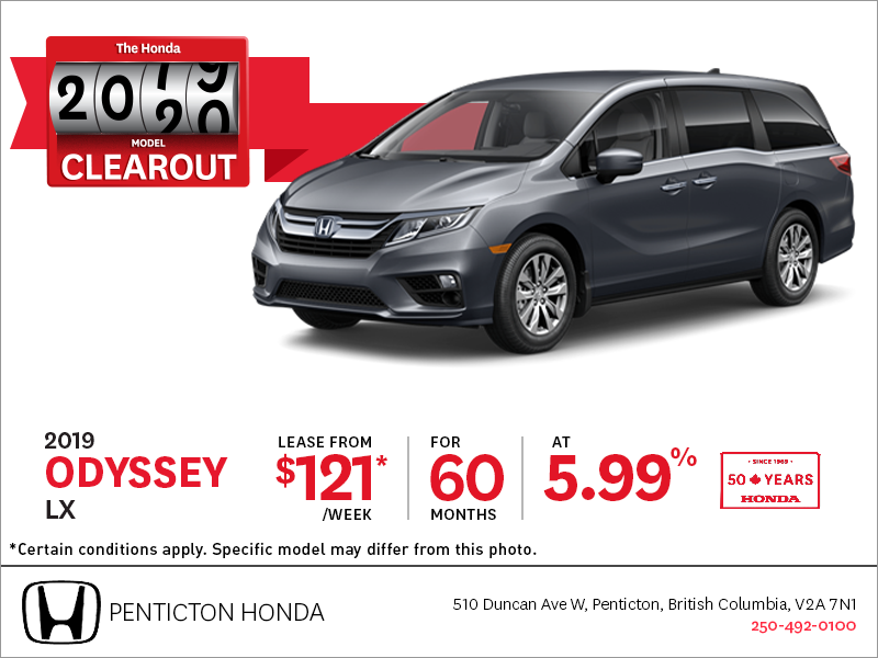 Lease the 2019 Honda Odyssey Today!