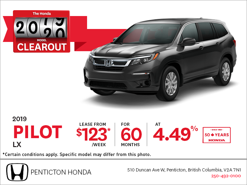 Lease the 2019 Honda Pilot Today!