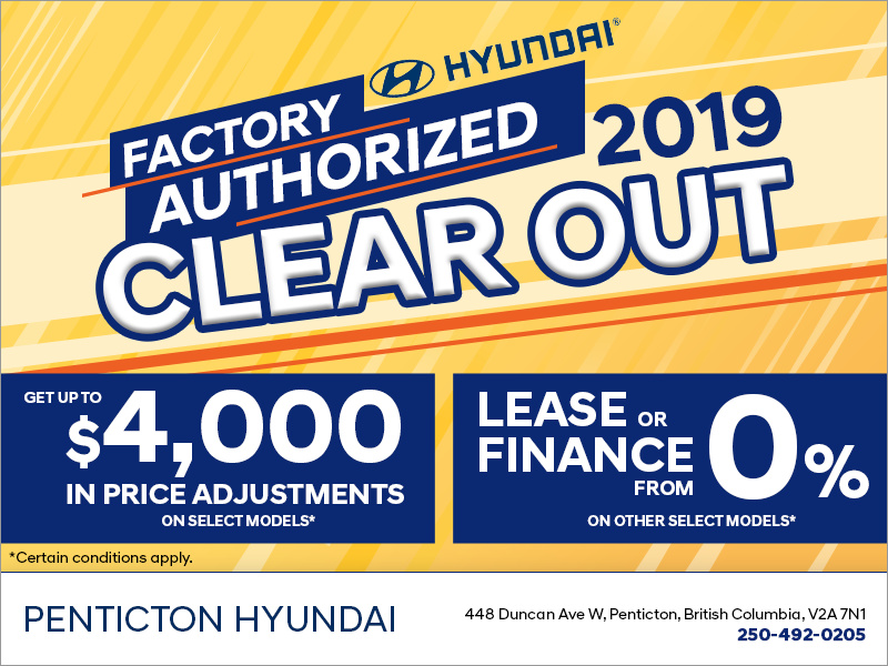 The Hyundai Factory Authorized 2019 Clear Out!