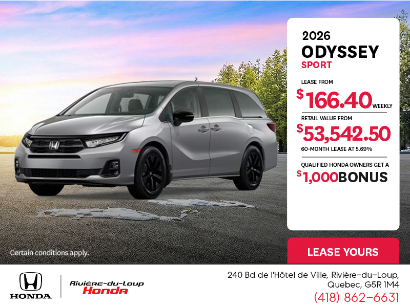 Get the 2026 Honda Odyssey!