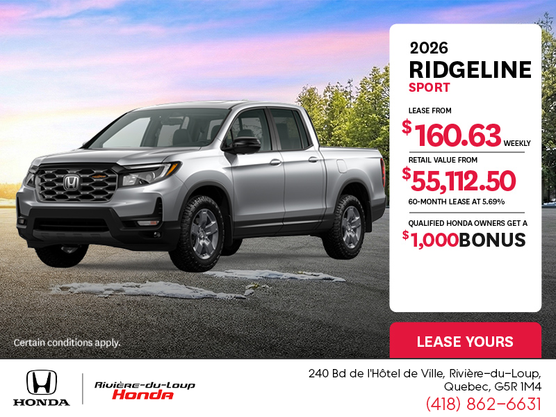 Get the 2026 Honda Ridgeline!