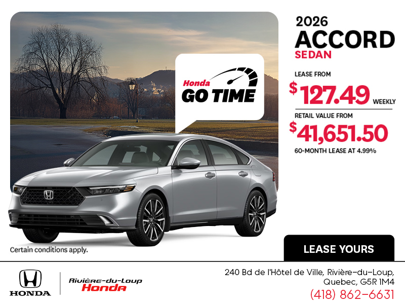 Get the 2026 Honda Accord!