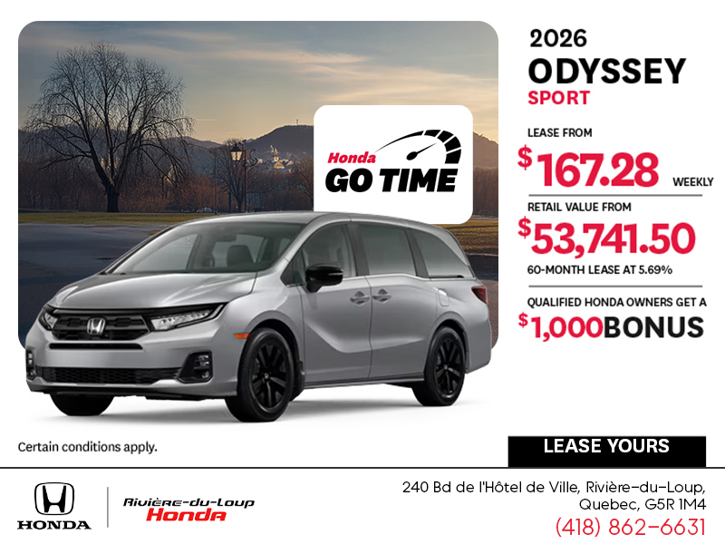 Get the 2026 Honda Odyssey!