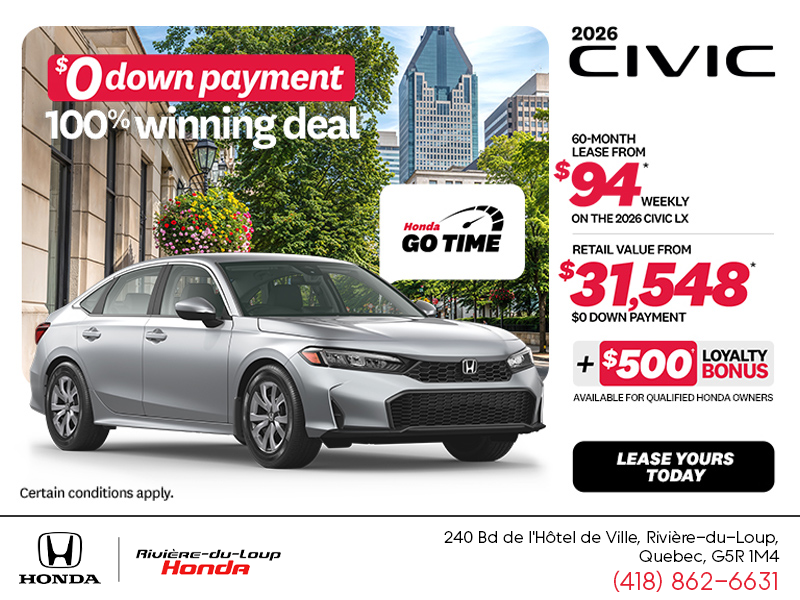 Get the 2026 Honda Civic!