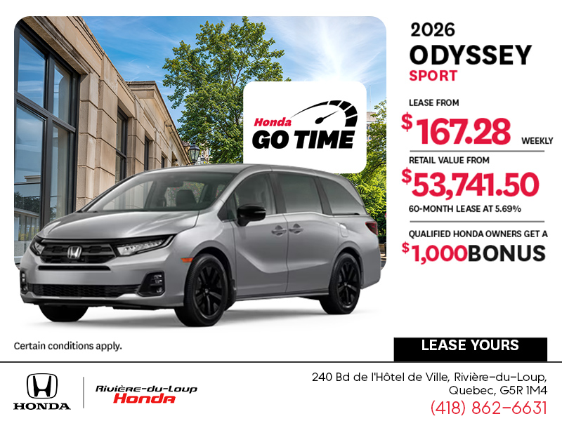 Get the 2026 Honda Odyssey!