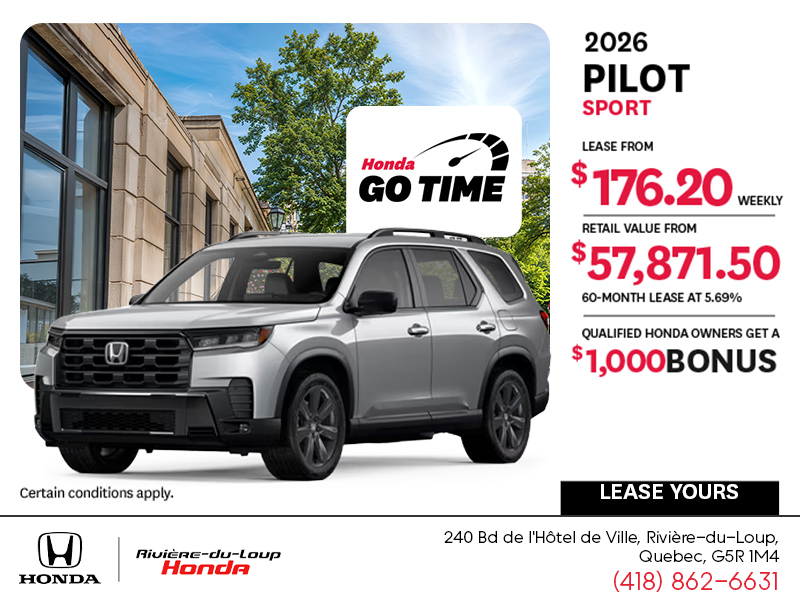 Get the 2026 Honda Pilot!