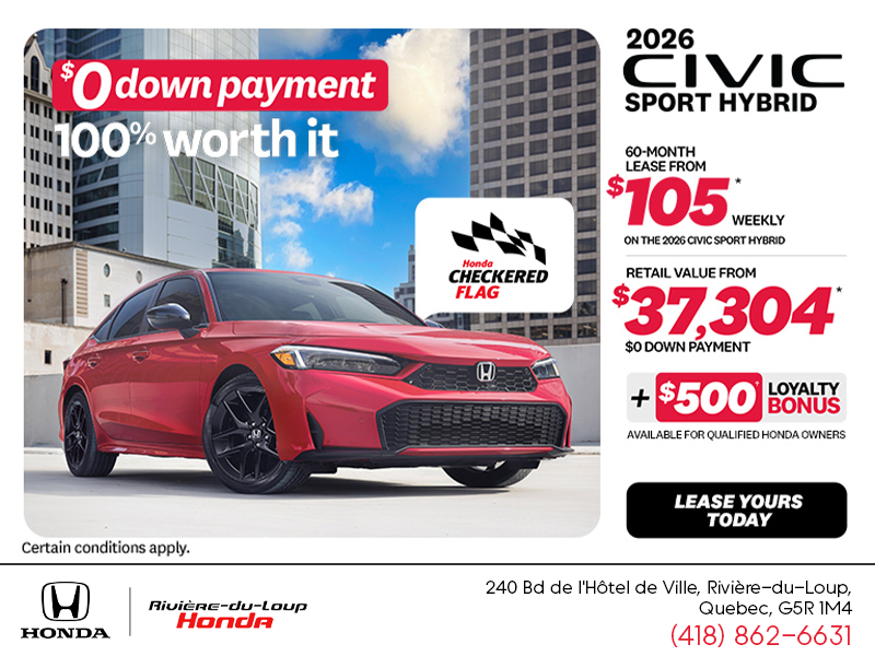 Get the 2026 Honda Civic Sedan Hybrid!