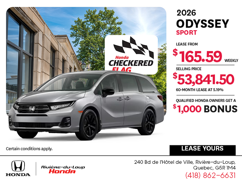 Get the 2026 Honda Odyssey!