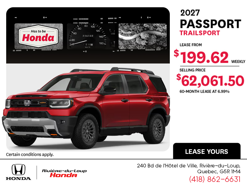 Get the 2027 Honda Passport!