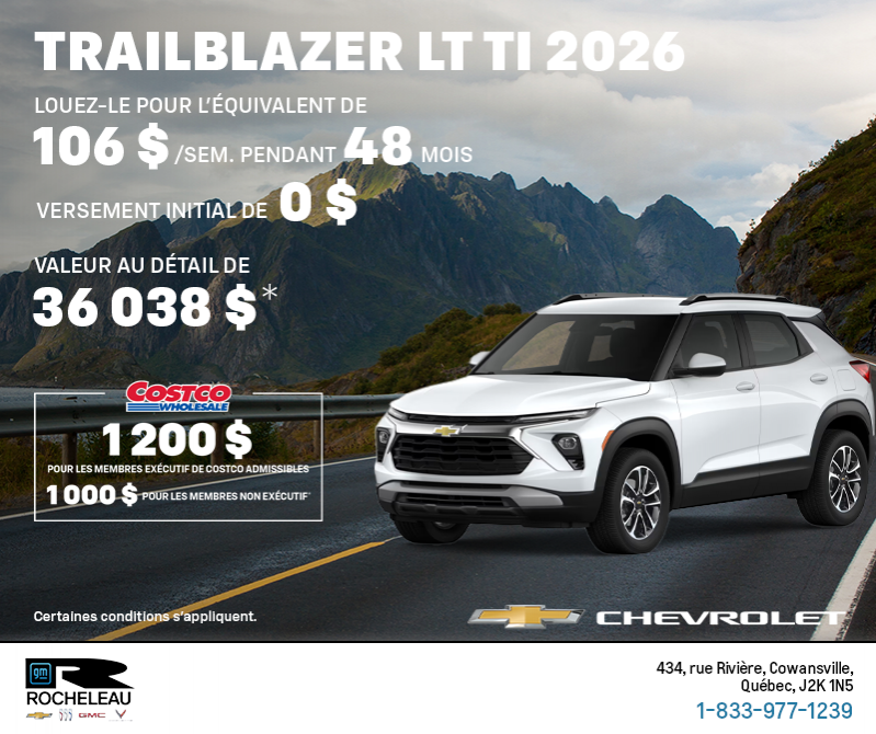 Le Chevrolet Trailblazer LT TI 2026