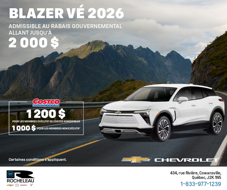 Procurez-vous le Chevrolet Blazer VÉ 2026