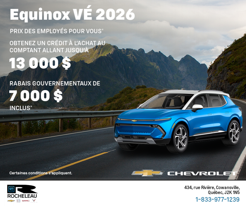 Procurez-vous le Chevrolet Equinox VÉ 2026