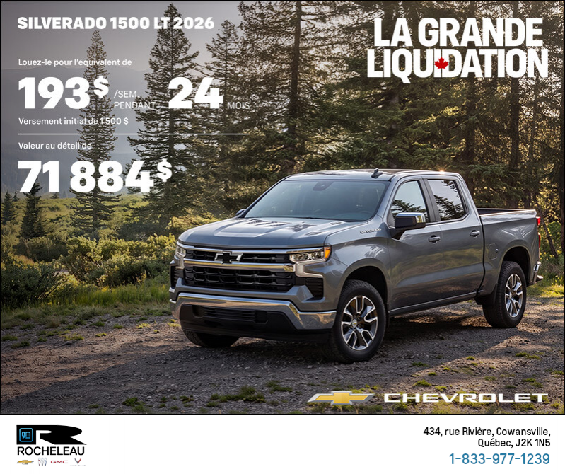 Le Chevrolet Silverado 1500 LT 2026