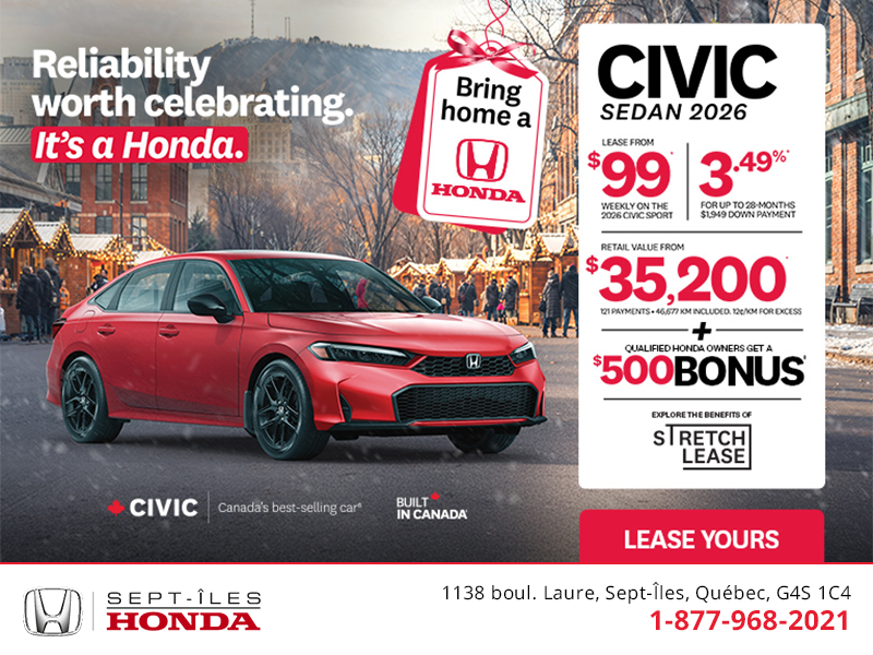 Get the 2026 Honda Civic Sport!