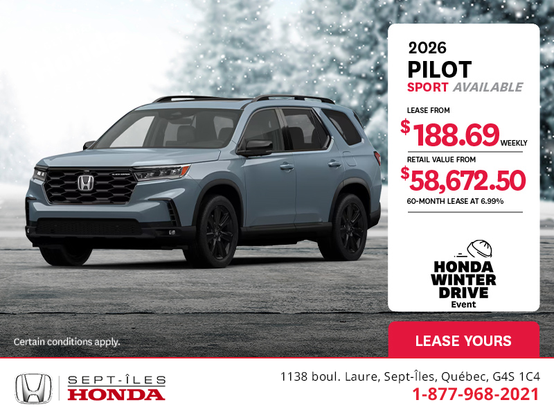 Get the 2026 Honda Pilot!