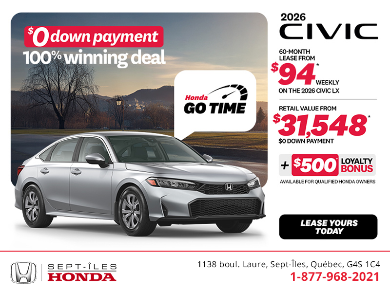 Get the 2026 Honda Civic Sedan!