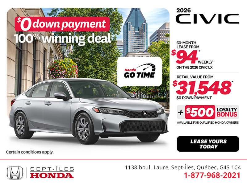 Get the 2026 Honda Civic!