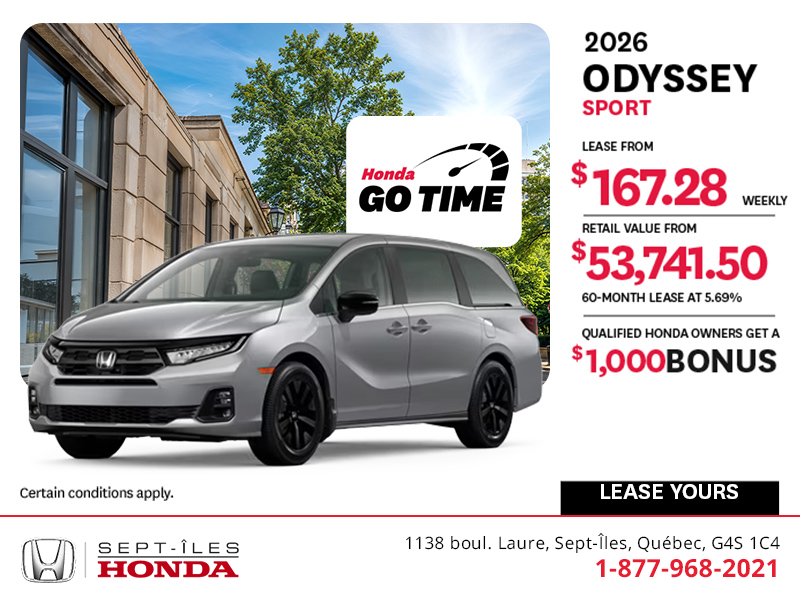 Get the 2026 Honda Odyssey!
