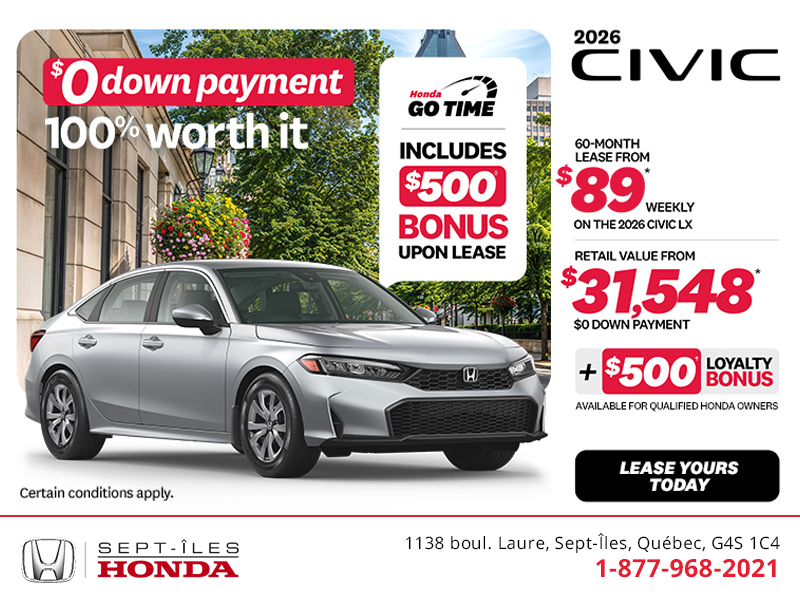 Get the 2026 Honda Civic!