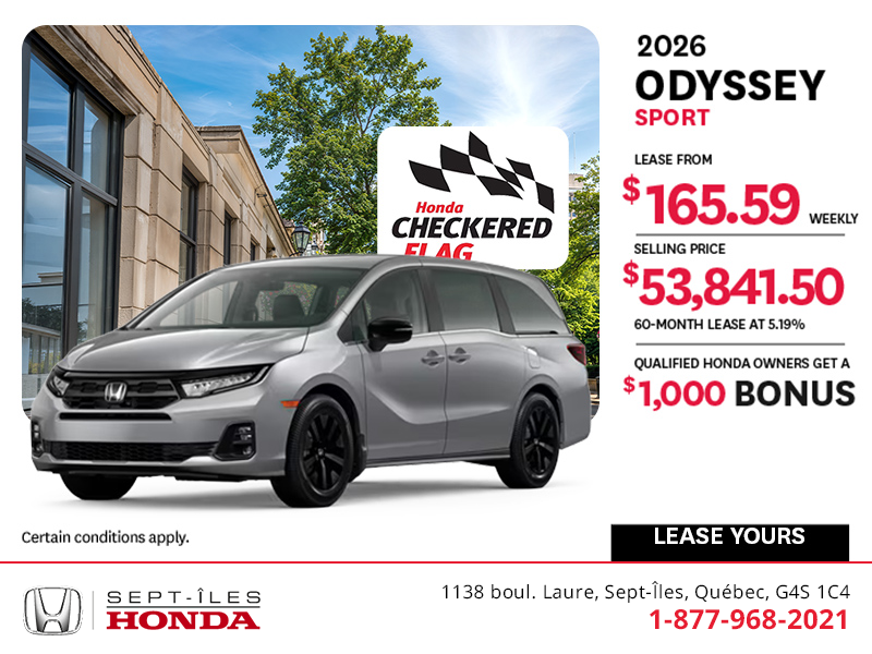 Get the 2026 Honda Odyssey!