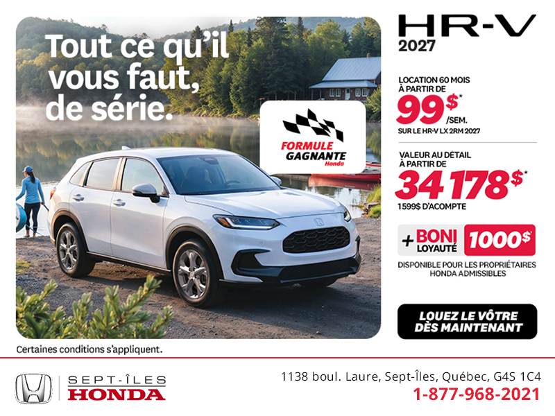 Obtenez la Honda HR-V 2027!