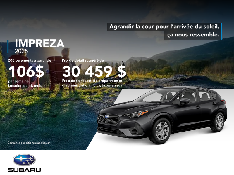 Procurez-vous la Impreza 2025!