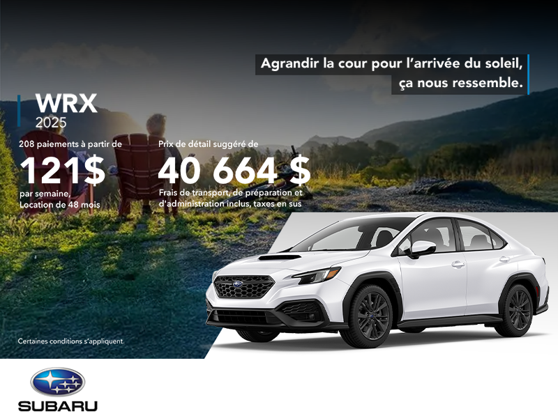 Procurez-vous la WRX 2025!