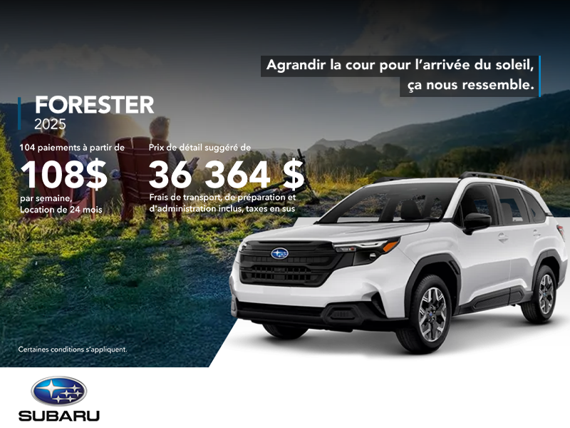 Procurez-vous le Forester 2025!