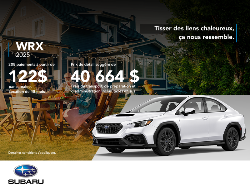 Procurez-vous la WRX 2025!