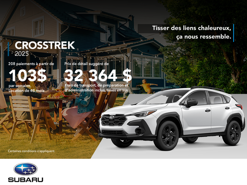 Procurez-vous le Crosstrek 2025!
