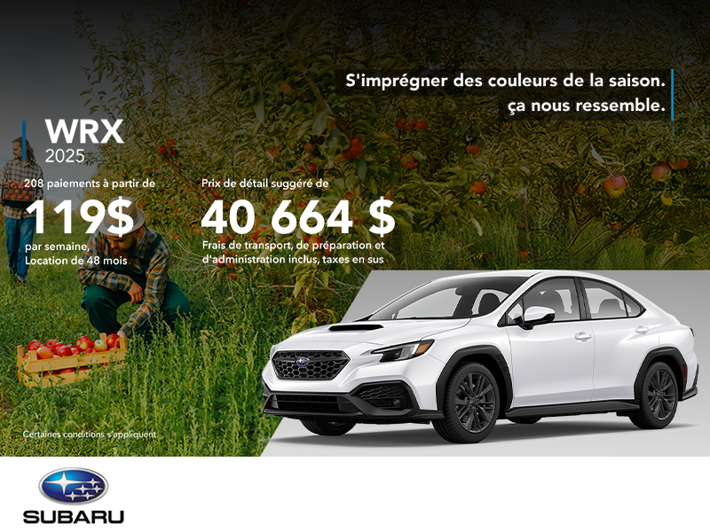 Procurez-vous la WRX 2025!