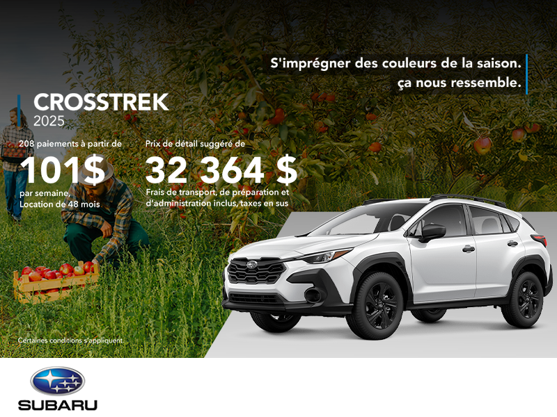 Procurez-vous le Crosstrek 2025!