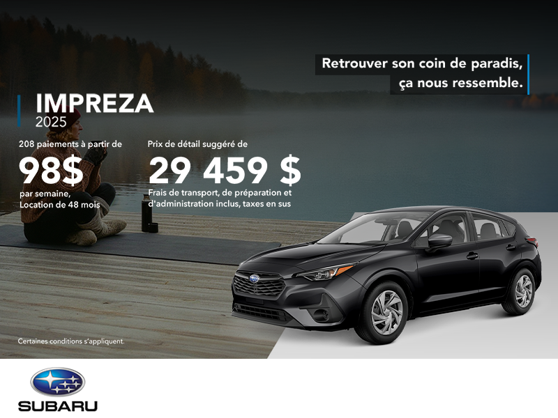 Procurez-vous la Impreza 2025!