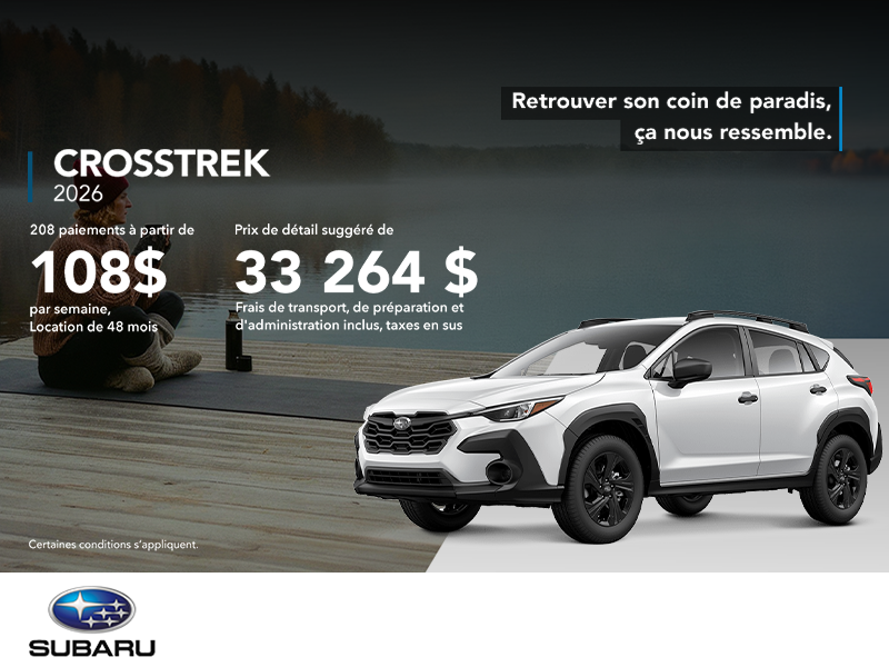 Procurez-vous le Crosstrek 2026!