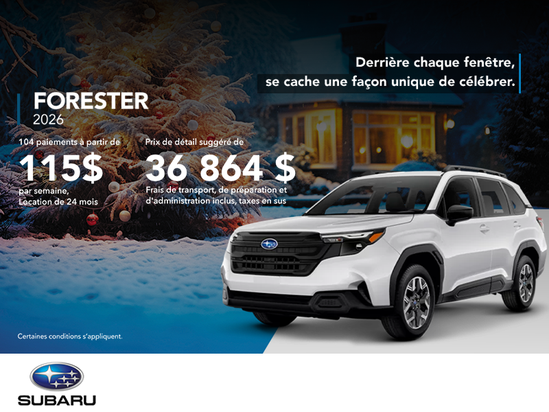 Procurez-vous le Forester 2026!