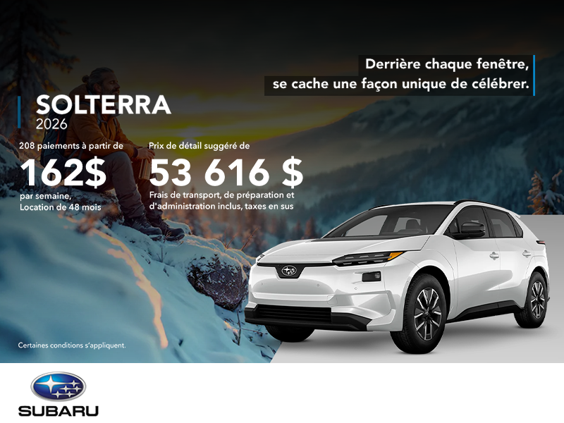 Procurez-vous le Solterra 2026!