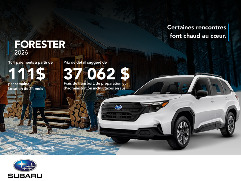 Procurez-vous le Forester 2026!